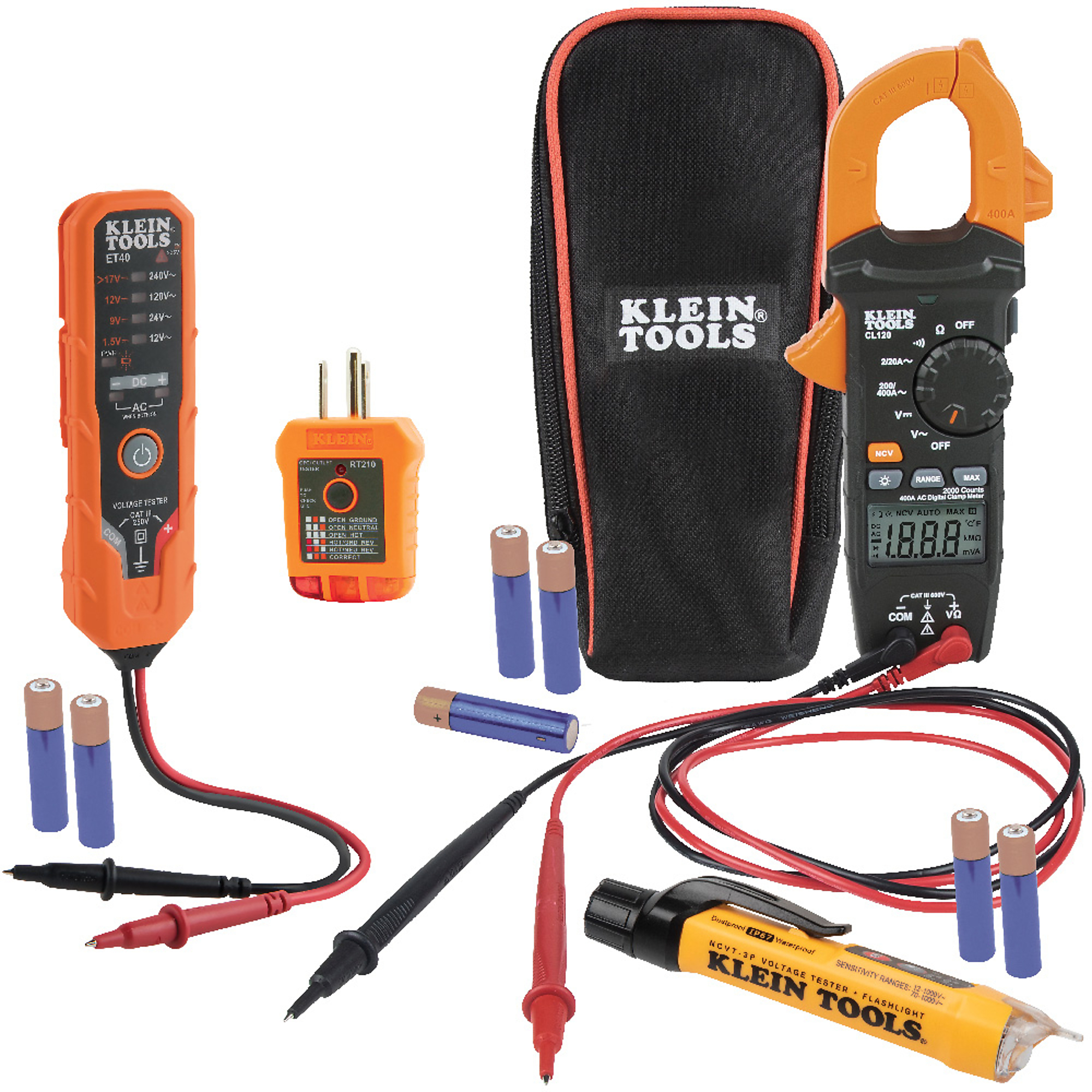 Klein Tools Premium Clamp Meter Electrical Test Kit, Model# CL120VP